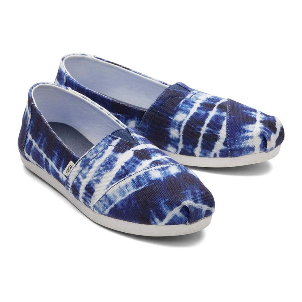 Toms Women's Alpargata Batik Dye Blue Canvas Sneakers Size 7 - Picture 4 of 5